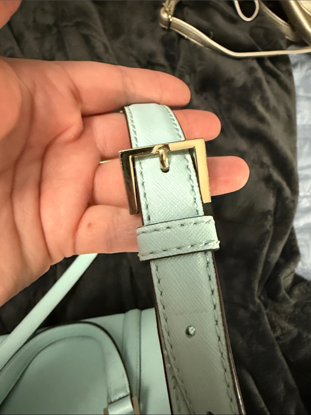 kate spade Pale Blue Structured Satchel with Matching Wallet - Picture 9 of 14